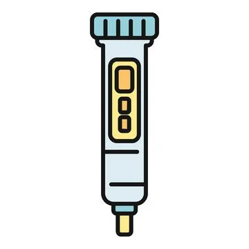 Digital ph meter vector icon outline drawing Иллюстрация