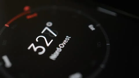 Digital phone compass app with north arrow for direction. iphone compass. Stock-Footage 239319330