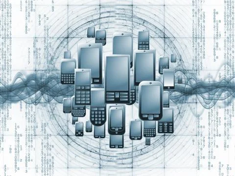 Digital Phone Technology 库存插图