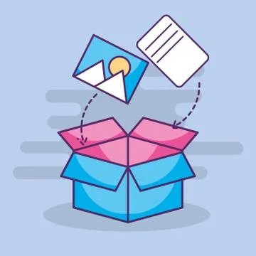 Digital photo document storage box Stock Illustration