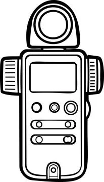 Digital photo flashmeter exposure meter line art icon Stock Illustration