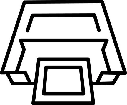 Digital photo printer machine line art icon Stock Illustration