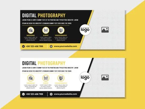 Digital Photography Web Banner Template Stock Illustration