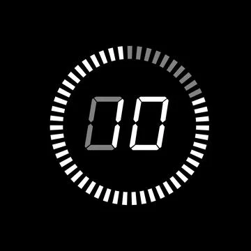 Digital Pi diagram countdown timer with 05 number outline style design illu.. Stock-Illustration