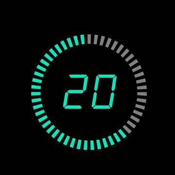 Digital Pi diagram countdown timer with 05 number outline style design illu.. Illustrazione stock