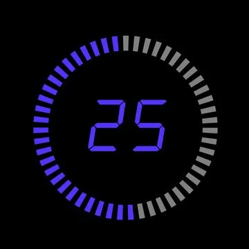 Digital Pi diagram countdown timer with 05 number outline style design illu.. イラスト素材