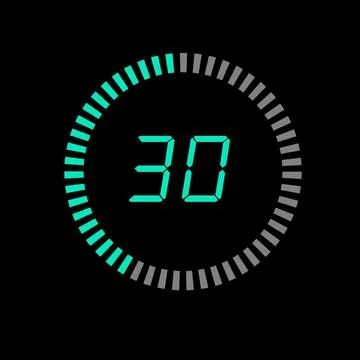 Digital Pi diagram countdown timer with 05 number outline style design illu.. Illustrazione stock