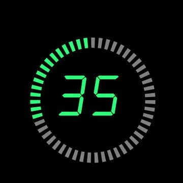 Digital Pi diagram countdown timer with 05 number outline style design illu.. Stock Illustration