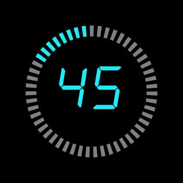 Digital Pi diagram countdown timer with 05 number outline style design illu.. イラスト素材