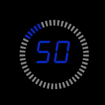 Digital Pi diagram countdown timer with 05 number outline style design illu.. Illustrazione stock