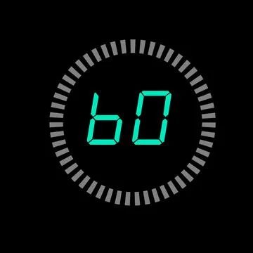 Digital Pi diagram countdown timer with 05 number outline style design illu.. 스톡 일러스트