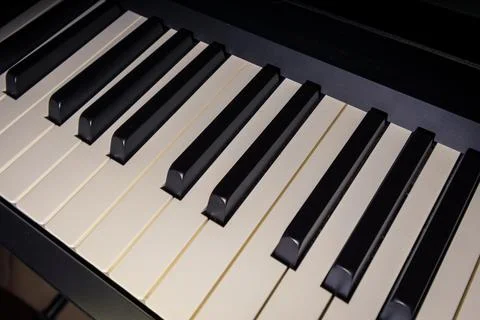 A digital piano keyboard close-up Stock Photos
