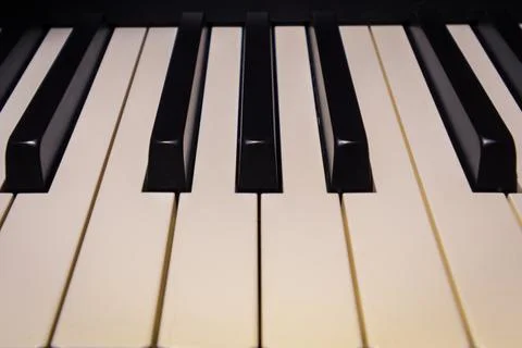 A digital piano keyboard close-up Stock Photos
