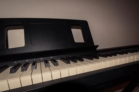 A digital piano keyboard close-up Stock Photos