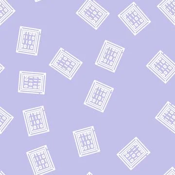 Digital picture line vector seamless pattern Stock Illustration