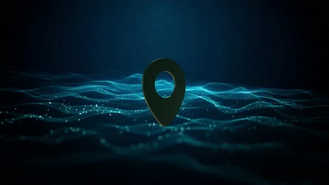 Digital Pin over digital waves Stock Footage 239086216
