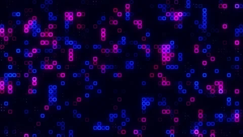Digital pink blue cube pattern grid Dancing round cube pink color neon futu.. 스톡 동영상 225502460