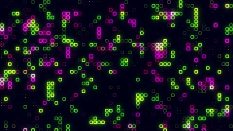 Digital pink green cube pattern grid Dancing round cube pink color neon fut.. Vídeos de archivo 225502573