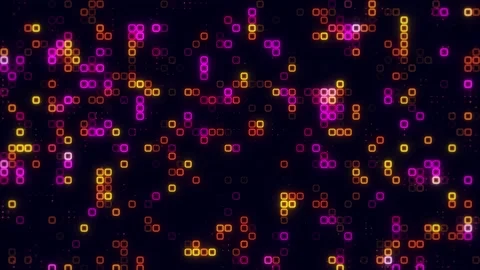 Digital pink orange cube pattern grid Dancing round cube pink color neon fu.. Vídeos de archivo 225502696