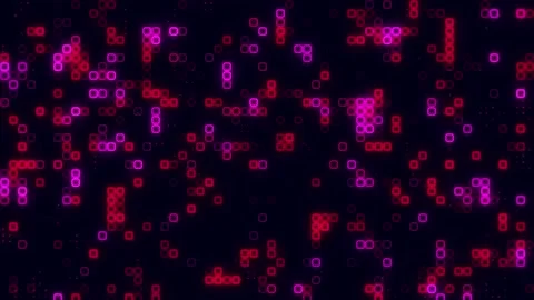 Digital pink red cube pattern grid Dancing round cube pink color neon futur.. Vídeos de archivo 225503346