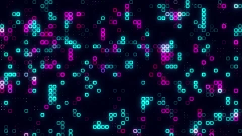 Digital pink sky blue cube pattern grid Dancing round cube pink color neon .. Vídeos de archivo 225502618
