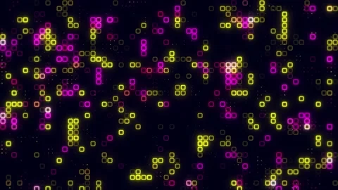 Digital pink yellow cube pattern grid Dancing round cube pink color neon fu.. Vídeos de archivo 225503367