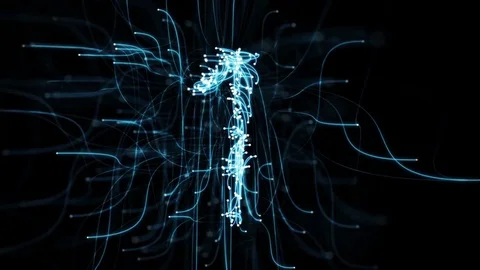 Digital Pipes Plexus Countdown -  Rotating Abstract Motion Alpha Matte 4k Stock Footage 73749338