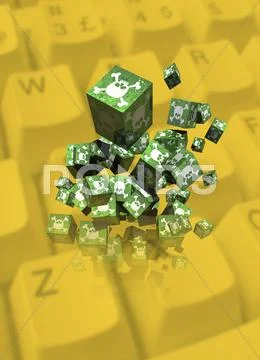 Digital piracy, conceptual artwork Stock Illustration