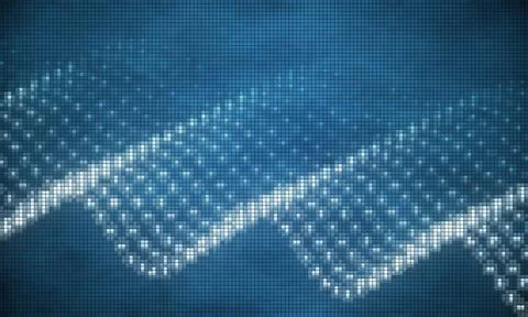 Digital pixel art abstract pattern resembling starry night sky with grid Stock Illustration