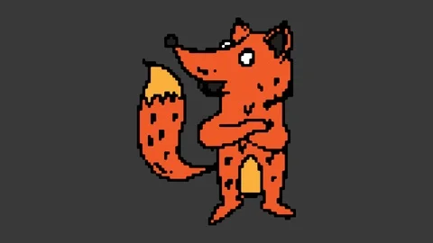 Digital pixel art animation black screen with theme of ferret Stock Footage 112990406