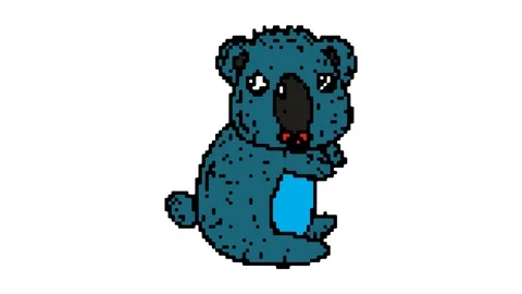 Digital pixel art animation white screen with theme of koala Stock Footage 112991057