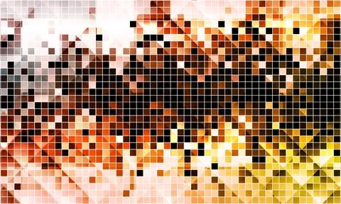 Digital Pixel Explosion. abstract futuristic mosaic squares background. Stock Illustration