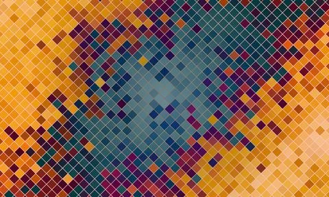 Digital pixel explosion. Abstract virtual cyber space futuristic background. Stock Illustration