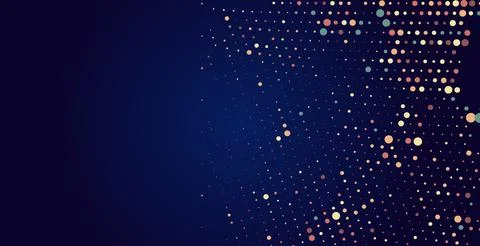 Digital Pixel Explosion. Abstract Virtual Cyber Space Data Flow. Halftone Pixel Stock Illustration