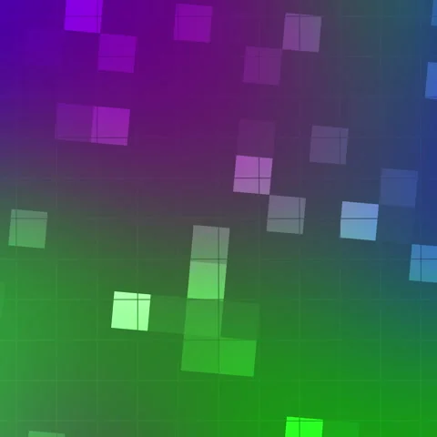 Digital Pixel Flow – Glowing Squares in Square Format Video stock 310641796