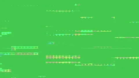 Digital Pixel Grid and LED Lights Green Screen Transitioning Stock Footage 344741160