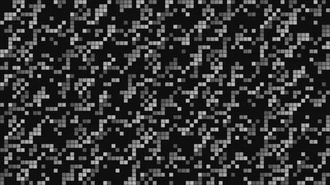 Digital pixel grid with flickering monochrome squares Stock Footage 335934929