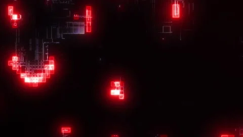 Digital Pixel Network Loop 스톡 동영상 144155406