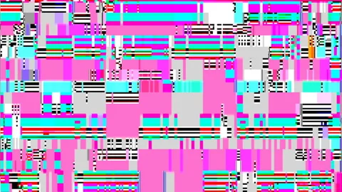 Digital Pixel Noise Animation Tv Screen Running Motion Background Video stock 123166642