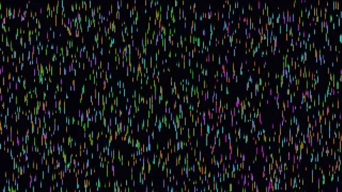 Digital Pixel Rain Falling on Black Background Stock Footage 340987012