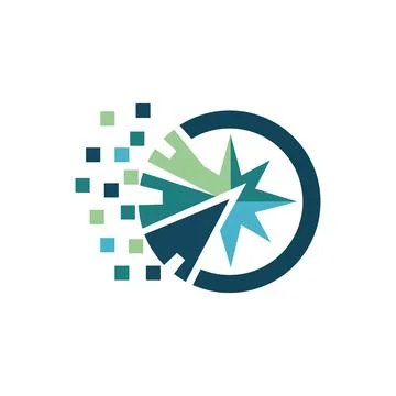 Digital Pixel Star Technology Innovation Logo Concept. Stock Illustration
