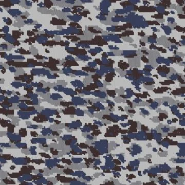 Digital (pixelated) camouflage repeatable seamless fabric texture Blue and grey イラスト素材