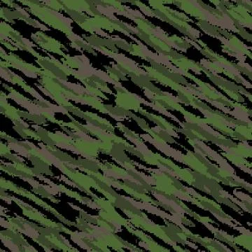 Digital (pixelated) camouflage repeatable seamless fabric texture - green Illustrazione stock