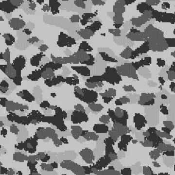 Digital (pixelated) camouflage repeatable seamless fabric texture b&amp;w Illustrazione stock