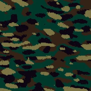 Digital (pixelated) camouflage repeatable seamless fabric texture green Illustrazione stock