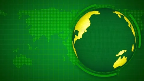 Digital pixelated globe rotating on green tech grid for news motion Stock-Footage 341801922