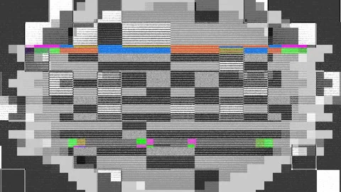 Digital Pixelated Noise Screen Glitch Flickering Vignette Abstract Background Stock Footage 117369018