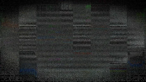 Digital Pixelated Noise Screen Glitch Flickering Vignette Abstract Background Stock Footage 117369247
