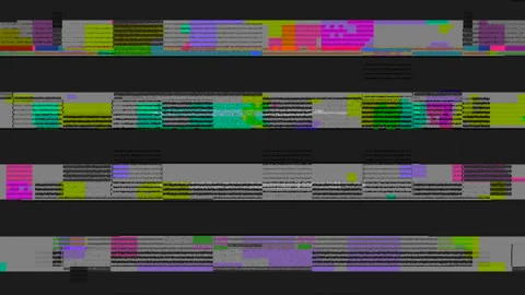 Digital Pixelated Noise Screen Glitch Flickering Scratch Abstract Background Stock Footage 117444547