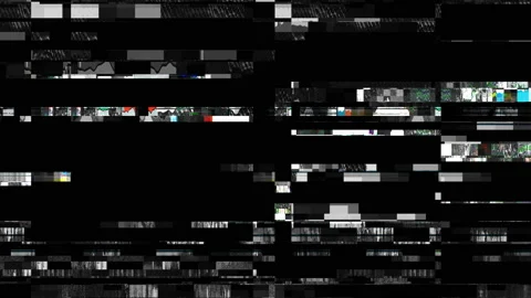 Digital Pixelated Noise Screen Glitch Flickering Scratch Abstract Background Stock Footage 118911067
